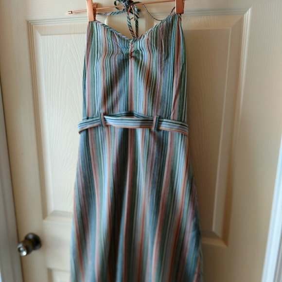 Wrangler Dresses & Skirts - Wrangler green&peach striped cotton sundress sz XS